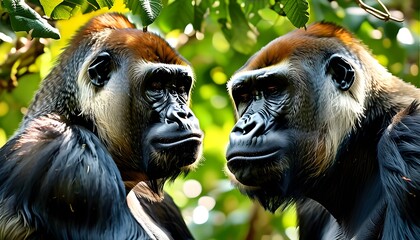 Heartwarming Encounter Between Gorilla and Sloth in the Lush Canopy