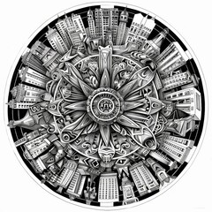 Sticker - Mandala of Urban Abstractions