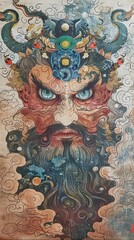 Wall Mural - Daoist Deity Erlang Shen's Third Eye