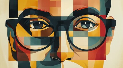 Sticker - Cubist Eyeglass Iconography