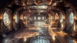 © The Singularity - Golden Interior of a Steampunk Ship - Vintage Luxury Design