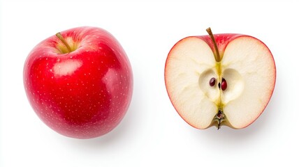 Poster - Two apples, one whole and one cut in half