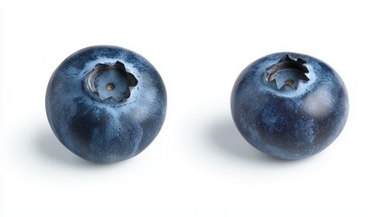 Two blueberries are shown side by side