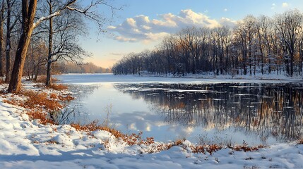 Early February landscape showcasing a crisp winter