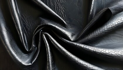 stylish black leather texture with a worn fabric pattern background