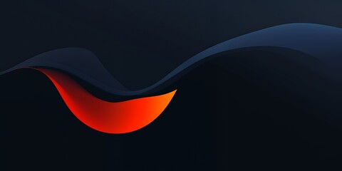Wall Mural - abstract design with dark blue and red wave on a black background.