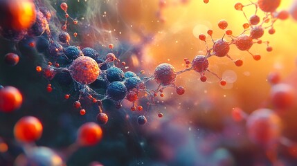 Wall Mural - abstract science illustration: molecular structure