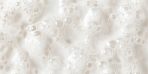 Wall Mural - Close-up of creamy white bubbles, perfect for a clean and fresh background.