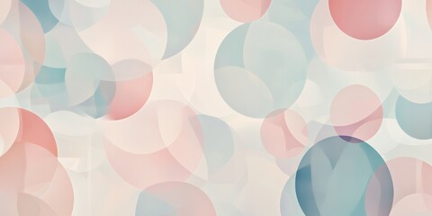 Wall Mural - Abstract background with overlapping circles in soft pastel colors.