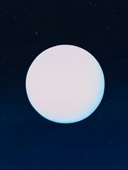 Wall Mural - a single, bright, white moon hangs in a dark, star-filled sky.