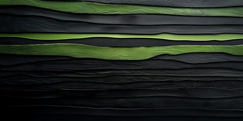 Wall Mural - abstract green and black textured background with a wavy pattern.