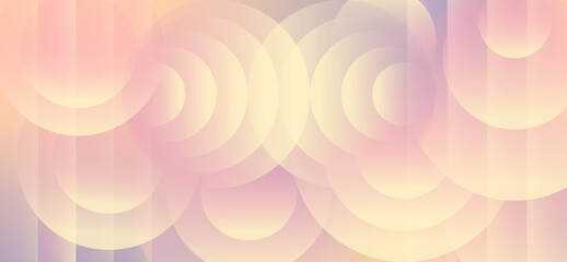 Wall Mural - circle effect style abstract background. colorful banner with pastel pink and yellow gradient and bo