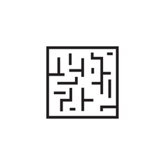 Canvas Print - Maze labyrinth geometric line logo design