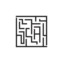 Canvas Print - Maze labyrinth geometric line logo design