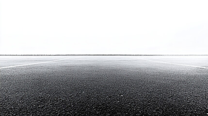 Empty asphalt road with a white background