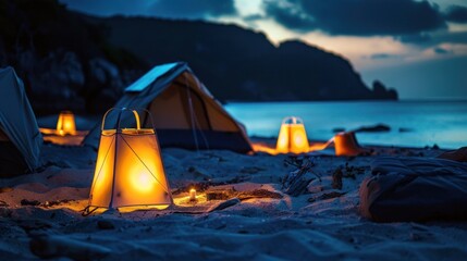 Canvas Print - Campsite Glow at Twilight