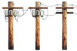 © JONATAS - Realistic Wooden Electricity Utility Pole Set on Transparent Background for Design Projects