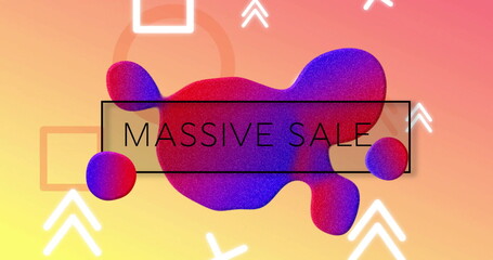 Wall Mural - Image of massive sale text over vibrant pattern background