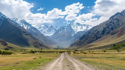 Wall Mural - panoramic_landscape_with_mountain_range