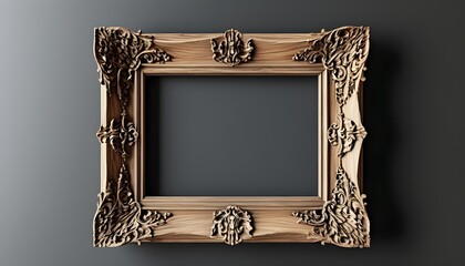 Elegant ornate wooden frame showcasing intricate carvings for a classic artistic touch