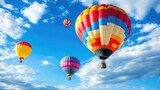 A hot air balloon festival with colorful balloons filling the sky, showcasing the joy of flying together.