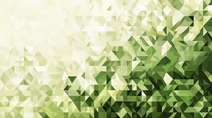 Wall Mural - Abstract Green and White Geometric Pattern of Triangles