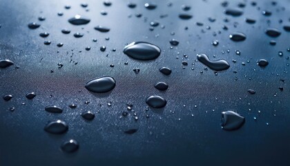 Sticker - Water droplets on blue surface