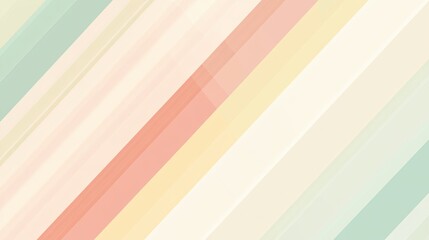 Wall Mural - Diagonal stripes in pastel green, yellow, and pink shades on a white background