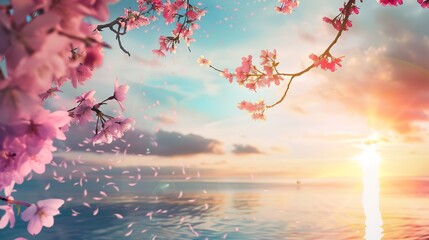 Wall Mural - Spring_Morning_sunset_Ocean_beautiful_nature