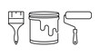 © YAYAH - Painting tools set with roller, bucket and brush icon vector