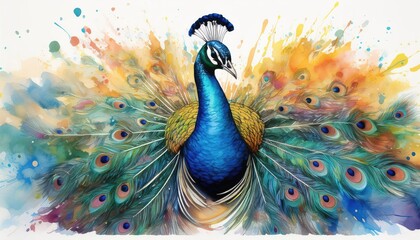 A majestic peacock with vibrant feathers