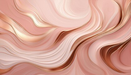 Poster - Abstract rose gold waves