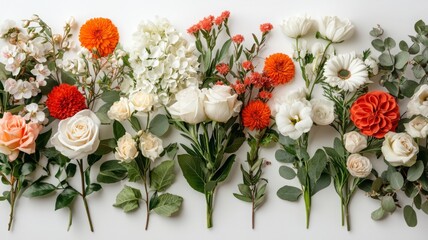 Sticker - Colorful Floral Arrangement on White Surface