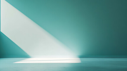Wall Mural - abstract turquoise background with empty space for product presentation, light blue wall and floor