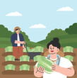 © 혜민 이 - farmers harvesting cabbages