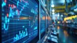 © ImagePulse - Realistic close-up of control charts with data points in a factory control room, SPC analyst tracking process stability