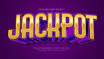 Wall Mural - 3d editable jackpot text effect title graphic style