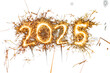 © MicroTee - 2025 fireworks sparkler. happy new year. isolated on transparent background
