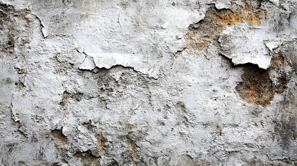 Weathered White Wall with Peeling Paint