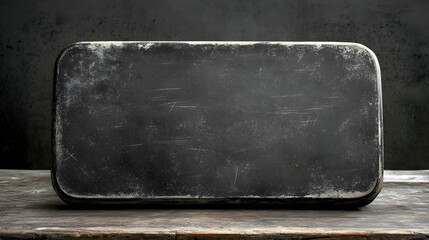 Vintage black chalkboard with scratched surface.