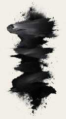 Poster - Abstract black paint strokes on a white background.