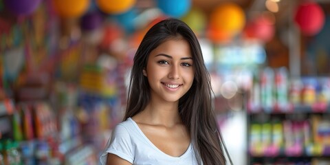 Canvas Print - woman in a supermarket