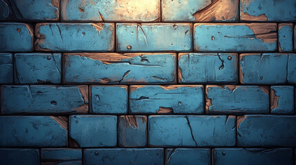 Wall Mural - Close-up of an old, weathered brick wall.