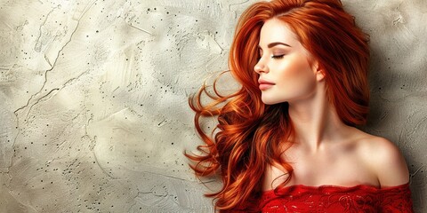 Wall Mural - woman with red hair