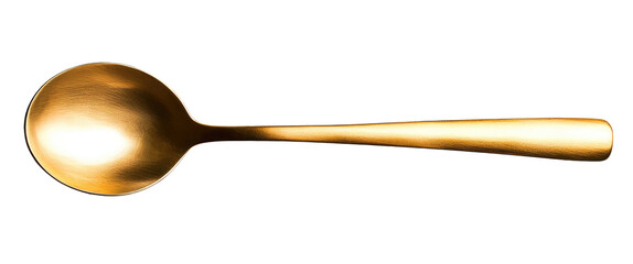 Gold spoon isolated on transparent background