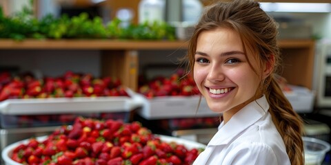 Wall Mural - woman in supermarket