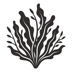 Sticker - Seaweed icon silhouette vector illustration line art
