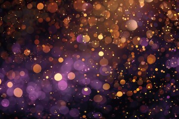 Wall Mural - A purple background with many small circles of light, generative ai