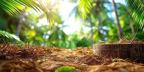 Wall Mural - coconut on the grass