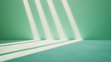 Aufkleber - Vibrant Green Surface with Teal Beams of Light - Energetic and Fresh Visual Composition